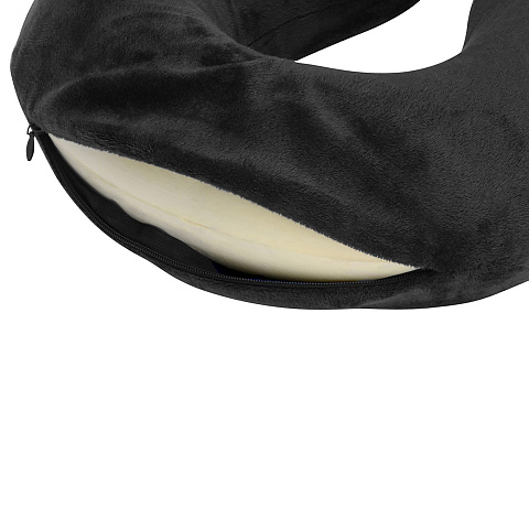 Подушка Basic из микрофибры с эффектом памяти U-shape, черный - рис 4.