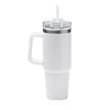 Термокружка Крэнстон с двойными стенками из переработанной нержавеющей стали, белый