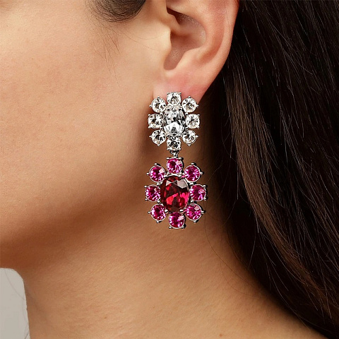 Серьги LINA SS PINK/CRYSTAL Dyrberg Kern *440059 - рис 2.