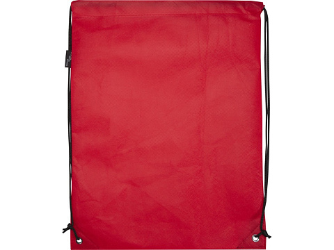 Рюкзак-мешок  на шнурке Evergreen из переработанного нетканого материала, красный - рис 3.