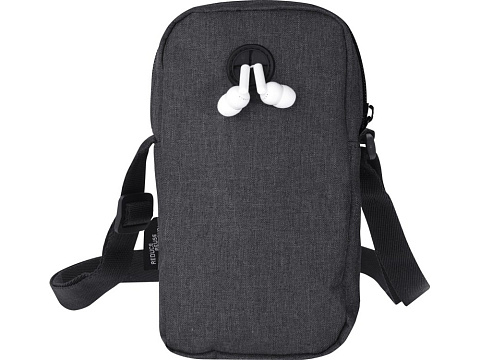 Сумка для телефона Ross из переработанного материала, древесный уголь - рис 3.