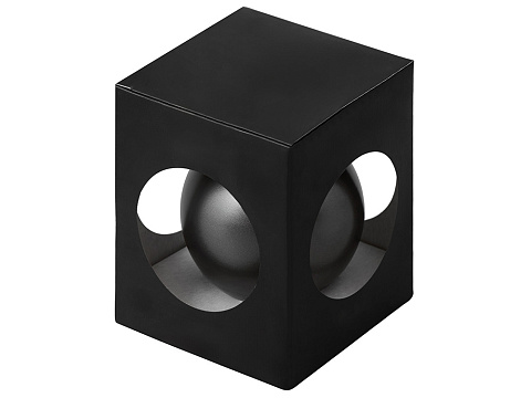 Стеклянный елочный шар Christmas bauble, черный металлик, с серебристым колпачком в черной коробке - рис 2.