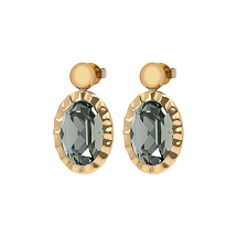 Серьги TIVOLA UNICA big (G/P) Black diamond 2,65cm Qudo 332040