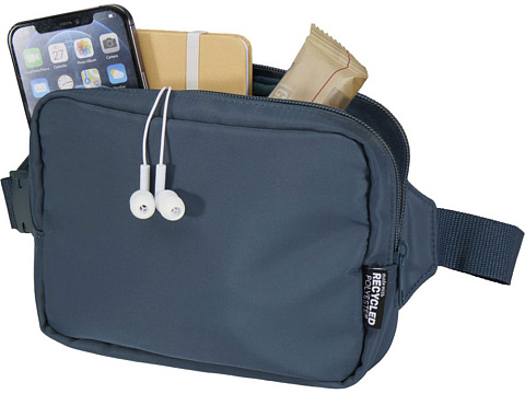 Трип Эви дорожная сумка через плечо из переработанного материала GRS объемом 1 л, серо-синий - рис 4.