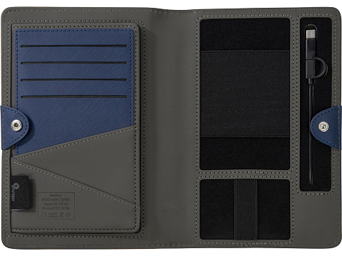 Органайзер с функцией беспроводной зарядки Manner, 5000 mah, темно-синий (Р) - рис 7.
