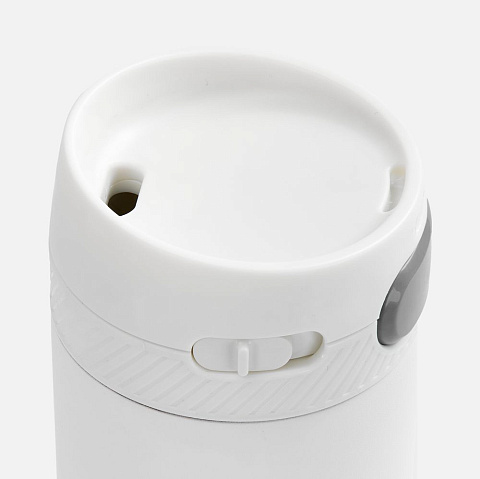 Термостакан X1 с цветной кнопкой, белый с серым - рис 4.