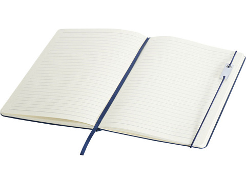 Набор Legato Elegance из блокнота формата А5 в твердой обложке и ручки-роллера, белый/синий - рис 5.