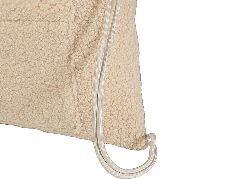 Шерпа рюкзак со шнурком из переработанной шерпы GRS объемом 9 л, бежевый - рис 4.