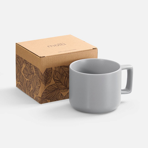 Чашка Jumbo в коробке матовая, светло-серая - рис 2.