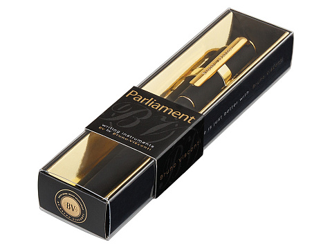 Ручка пластиковая шариковая Parliament, 0,7 мм, синие чернила, черный/золотистый - рис 4.