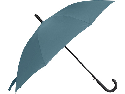 Зонт-трость Reviver с куполом из переработанного пластика, антрацит - рис 3.