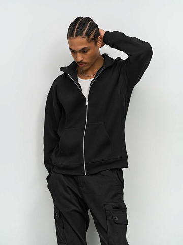 Толстовка унисекс на молнии Jelo, черная - рис 7.