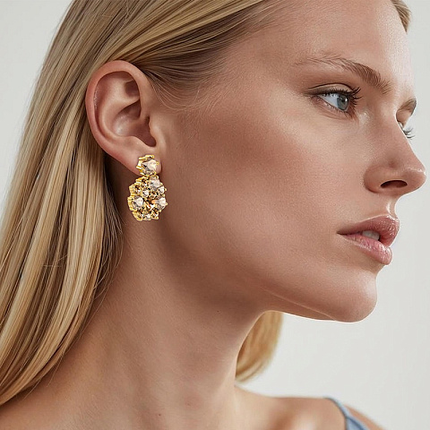 Серьги FREESIA SG GOLDEN Dyrberg Kern 480066 - рис 3.
