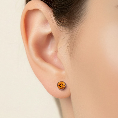 Пусеты Topaz Fiore Luna SWE297 TZ RG - рис 2.