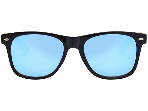 Солнцезащитные очки Hue с бамбуковыми дужками - Cиний / Натуральный - рис 2.