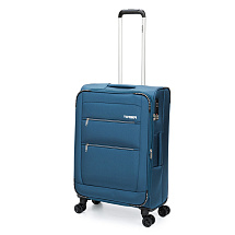 Чемодан TORBER ВИВИ, синий, полиэстер, 44 х 25 х 67 см, 63 л
