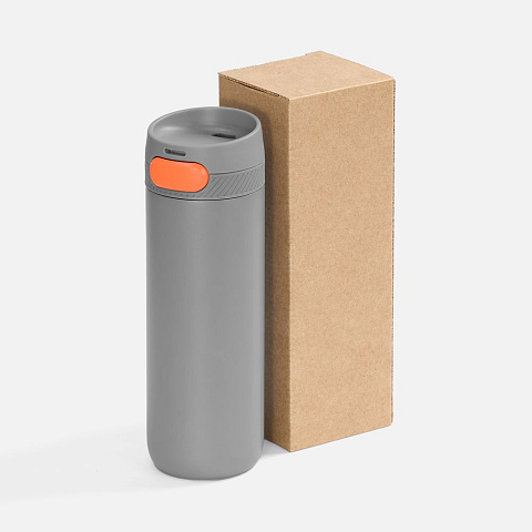 Термостакан X1 с цветной кнопкой, серый с оранжевым - рис 6.