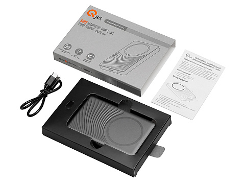 Магнитный беспроводной внешний аккумулятор, QC/PD Сёрф, 10000 мАч, серый - рис 9.