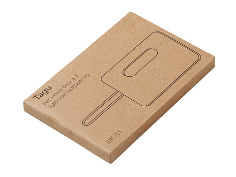 Бамбуковая багажная бирка с силиконовым чехлом Тагу, серый - рис 4.