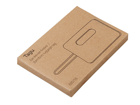 Бамбуковая багажная бирка с силиконовым чехлом Тагу, темно-синий - рис 4.