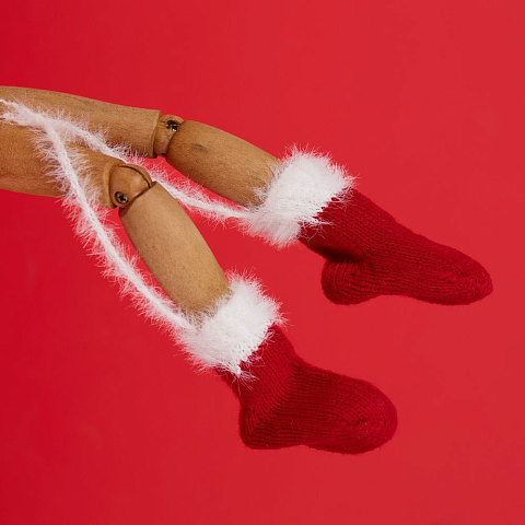 Подвеска на елку «Вьюшка», носочки, красная - рис 8.