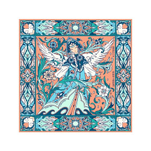 Подарочный шелковый платок "Царевна Лебедь"