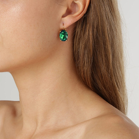 Серьги CHANTAL SG EMERALD GREEN Dyrberg Kern 430079 - рис 2.