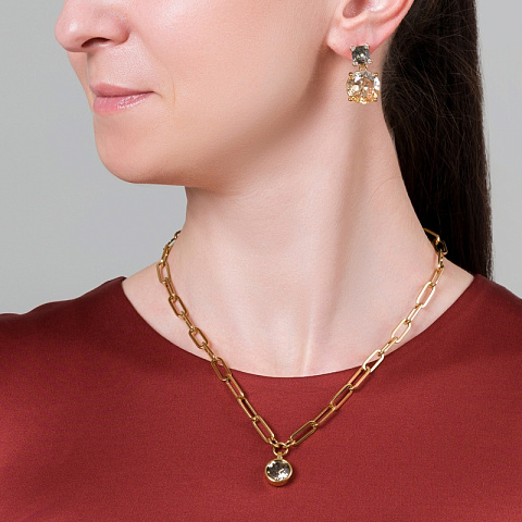 Серьги NICOLA SG GREY/GOLDEN Dyrberg Kern 450148 - рис 2.