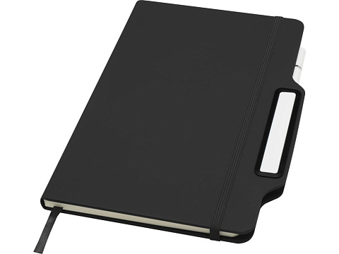 Nexus блокнот формата А5 в твердой обложке с ручкой и карандашом - сплошной черный