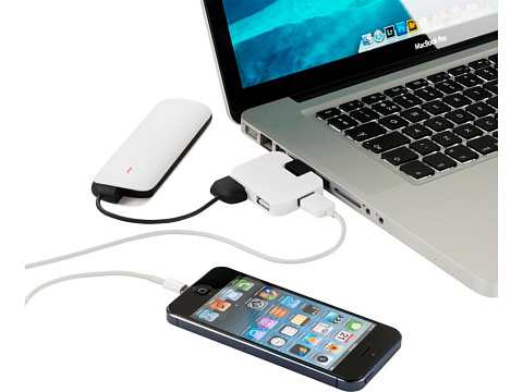 USB Hub Gaia на 4 порта, белый - рис 5.