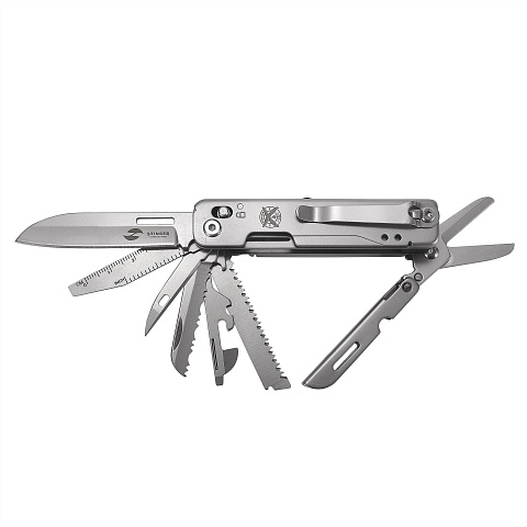 Мультитул Stinger, 92 х 30 мм, 15 функций, нержавеющая сталь, серебристый, в картонной коробке - рис 2.