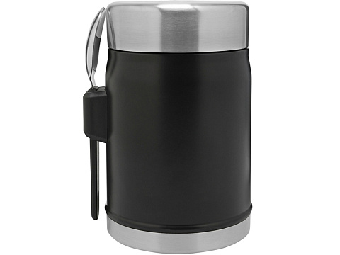 Банка для еды объемом 400 мл с ложкой-вилкой Stanley Legendary - черный матовый - рис 3.