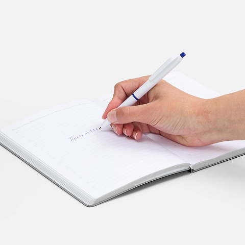 Ручка шариковая Bright Pop, белая с синим - рис 5.