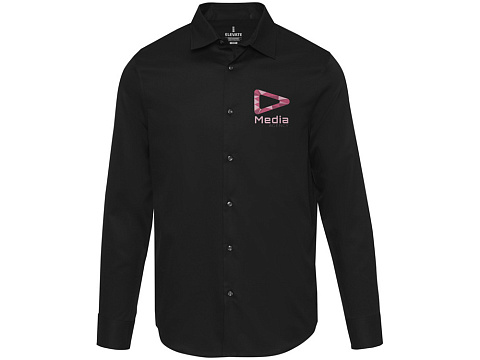 Citrine мужская рубашка из твила - сплошной черный - рис 5.