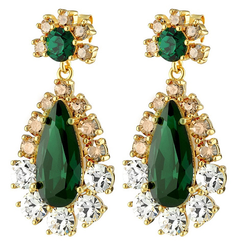 Серьги LUCIA SG GREEN Dyrberg Kern 390068 - рис 3.