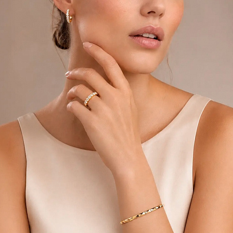 Серьги Hoop 20мм Crystal-Gold - рис 3.