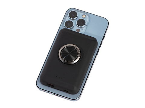 Магнитный беспроводной внешний аккумулятор MagnetIQ, 5000 mah, 10 W, черный (Р) - рис 6.