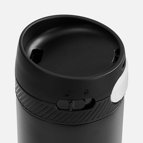 Термостакан X1 с цветной кнопкой, черный с белым - рис 4.