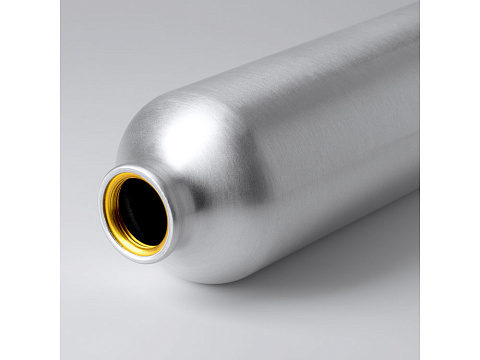 Алюминиевая бутылка BROLY с карабином, 800 мл, серебристый - рис 3.