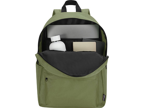 Байрон рюкзак для 14-дюймового ноутбука объемом 16 л, изготовленный из переработанных материалов по стандарту GRS, оливковый - рис 4.