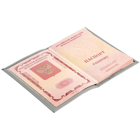 Обложка для паспорта Nubuk, светло-серая - рис 5.