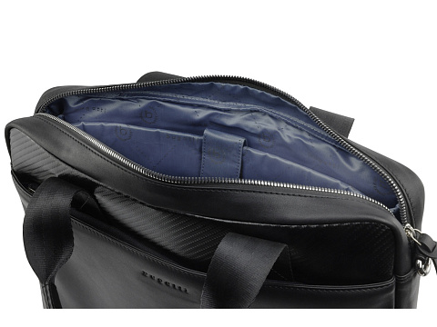 Портфель мужской BUGATTI КОМЕТА | COMET, чёрный, воловья кожа/полиэстер, 37х6х27 см - рис 4.