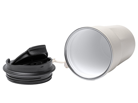 Термокружка KEURY из нержавеющей стали с двойными стенками и ручкой с керамической слоем, белый - рис 3.