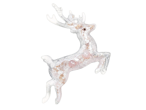 Елочные игрушки ( Снегирь+ Олень+ Ель) Розовый кварц - рис 8.