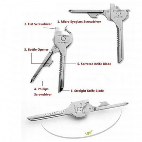 Мультитул брелок 6 в 1 - рис 2.