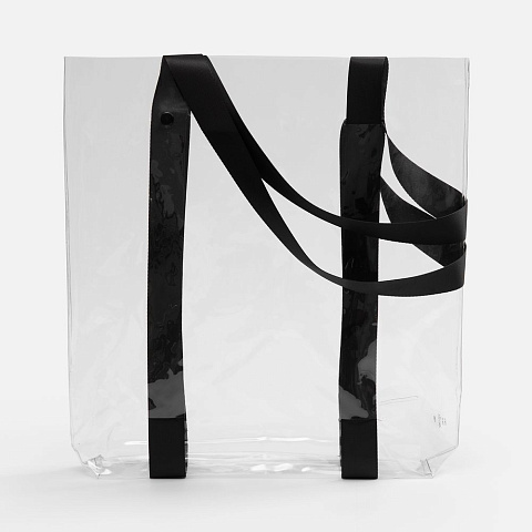 Шопер Clear Fest, ver.2, прозрачный с черными ручками - рис 3.