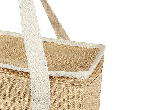 Эко-сумка Джута 19 л из джута плотностью 300 г/м2, белый/натуральный - рис 5.