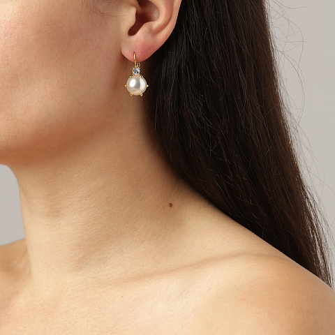 Серьги BEGONIA SG WHITE PEARL Dyrberg Kern 460040 - рис 4.