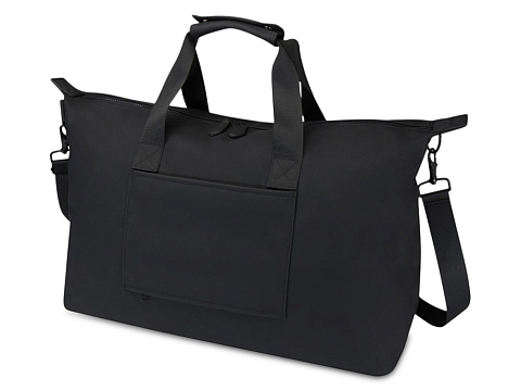 Спортивная сумка для ноутбука с диагональю экрана 15,6 дюйма Turner, изготовленная из переработанных материалов согласно стандарту GRS - сплошной черный