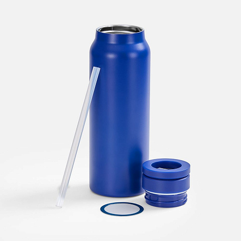 Термобутылка Magnus с магнитным держателем для телефона, синяя - рис 4.